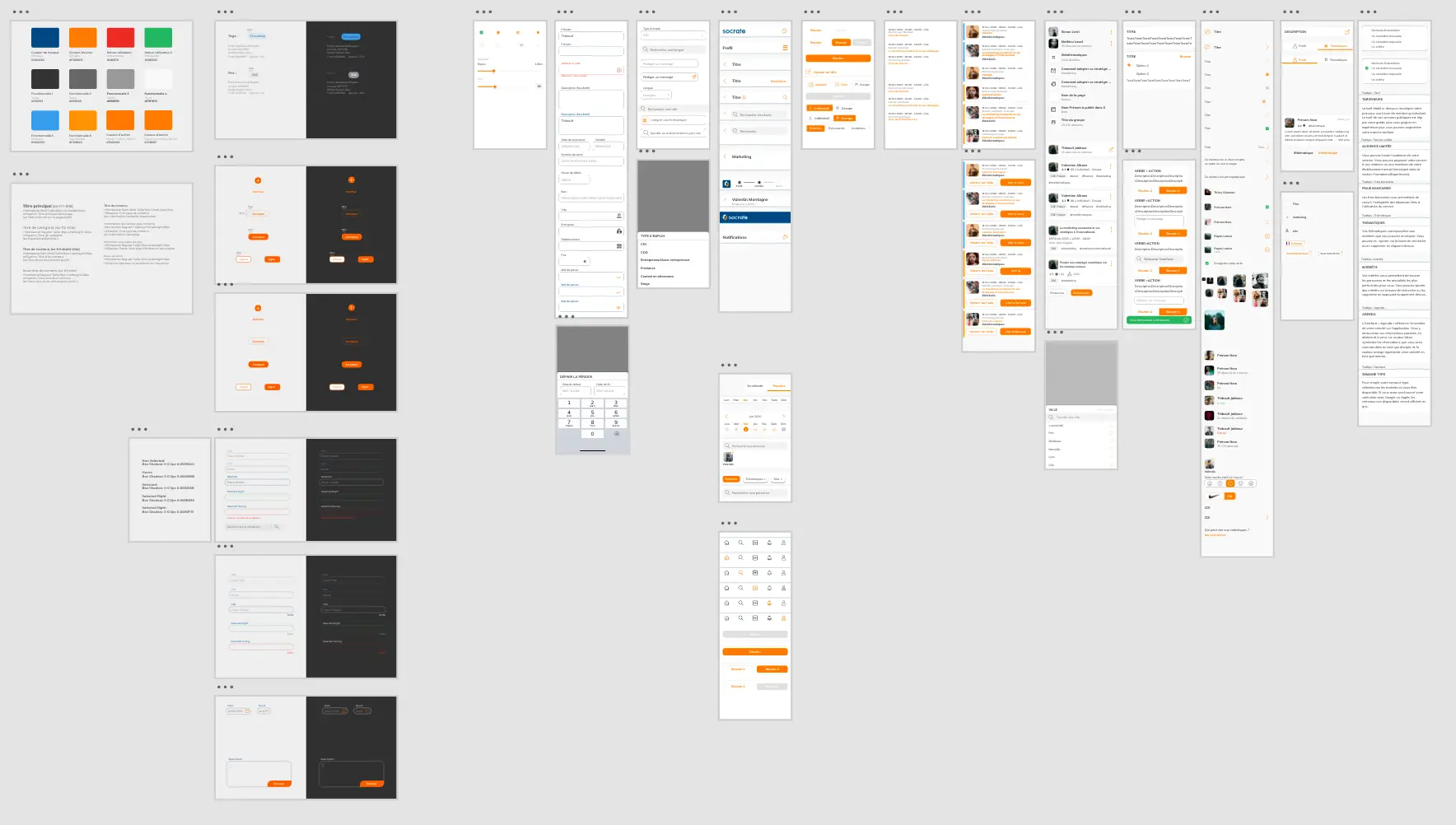 Design system de l'application socrate éducation