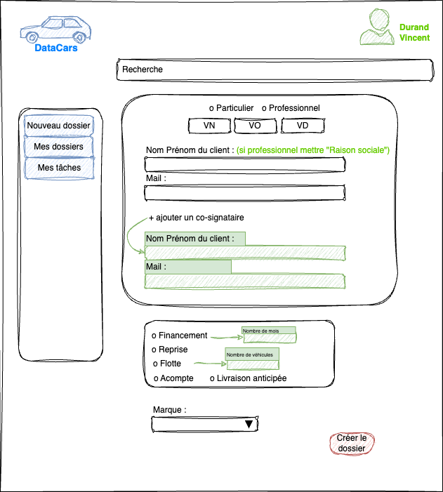 Image d'un wireframe Home page Groupe Lempereur